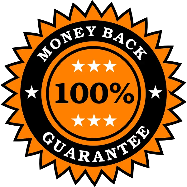 100% money back guarantee 